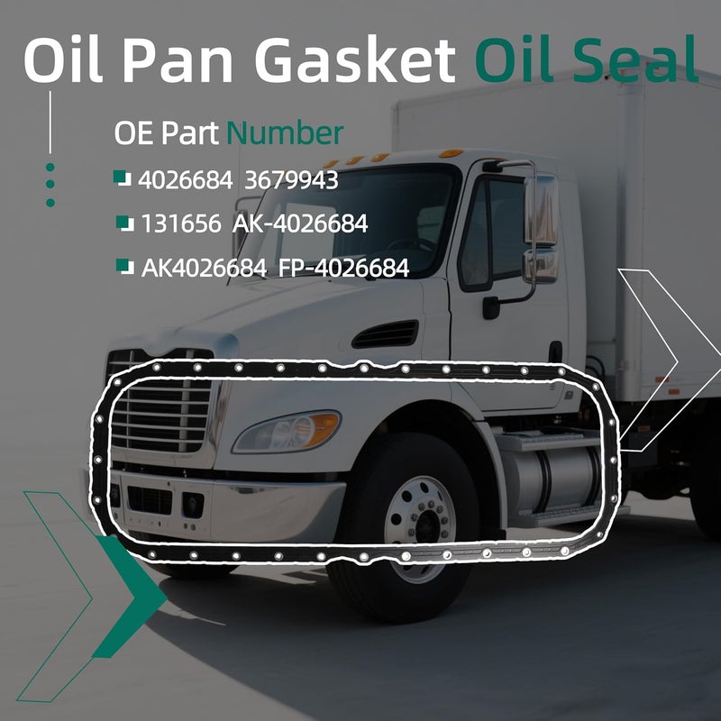 Riyhch Oil Pan Gasket Oil Seal, Crankcase Gasket Fit for Cummins Vehicle ISX QSX X15 15L Truck Replace 4026684, 3679943, 131656, AK-4026684, AK4026684, FP-4026684 - Image 3